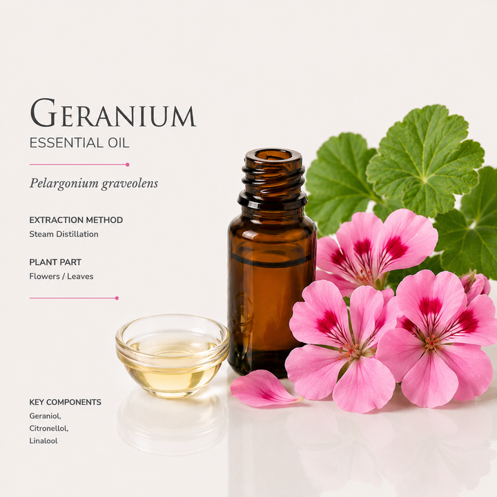 Ätherisches Geranienöl (Geranium), für pharmazeutische &amp; kosmetische Verwendung