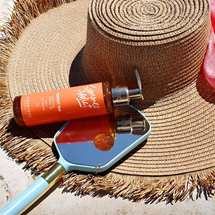 Summer Addict Perfect Tan - Αντηλιακό Λάδι Slimming &amp; Glitter Oil, Spf 6, 150ml