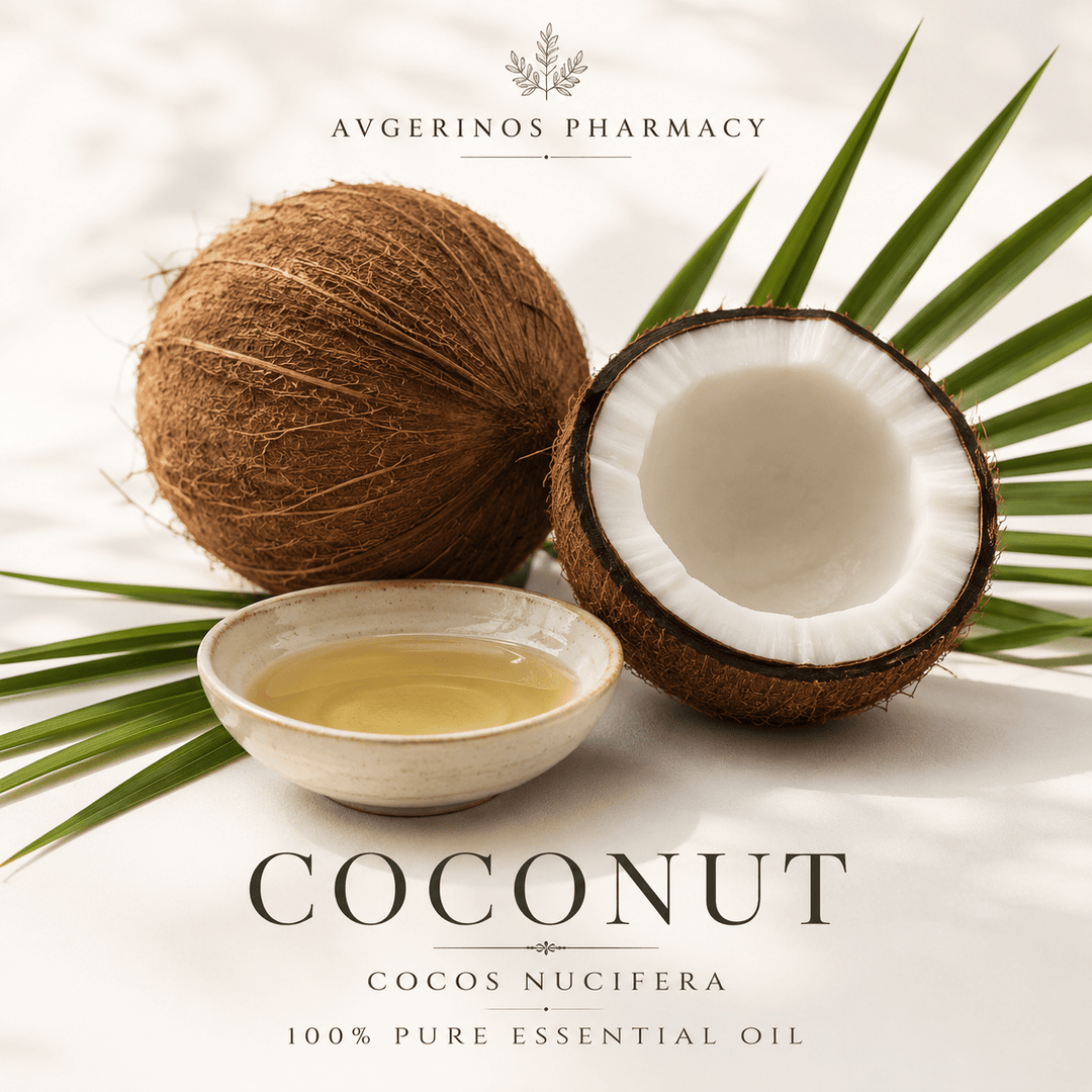 Αιθέριο έλαιο Καρύδα (Coconut), φαρμακευτικής &amp; καλλυντικής χρήσης - Avgerinos Pharmacy