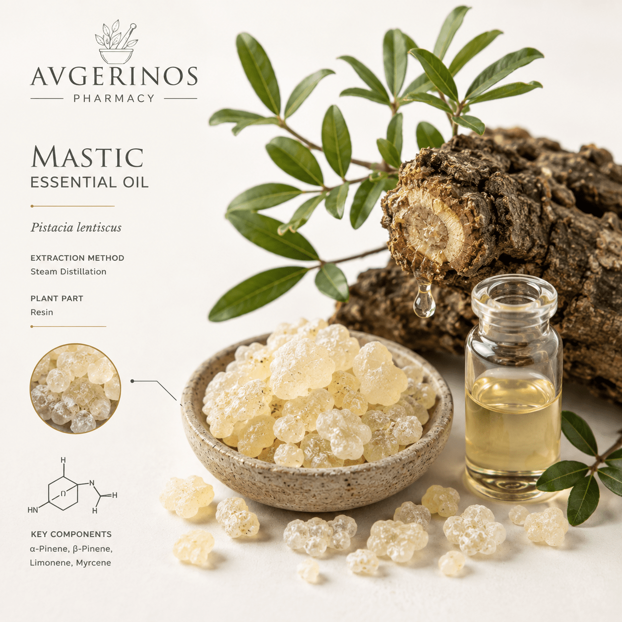 Αιθέριο έλαιο Μαστίχα (Mastic), φαρμακευτικής & καλλυντικής χρήσης - Avgerinos Pharmacy
