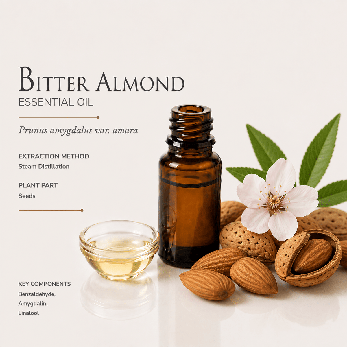 Αιθέριο έλαιο Πικραμύγδαλο (Bitter Almond), φαρμακευτικής & καλλυντικής χρήσης - Avgerinos Pharmacy