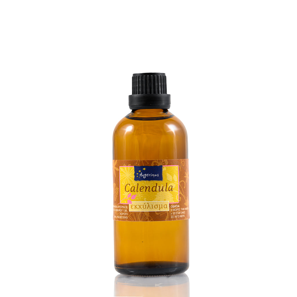 Μπουκάλι με φυτικό εκχύλισμα Calendula από το εργαστήριο του φαρμακείου Αυγερινός