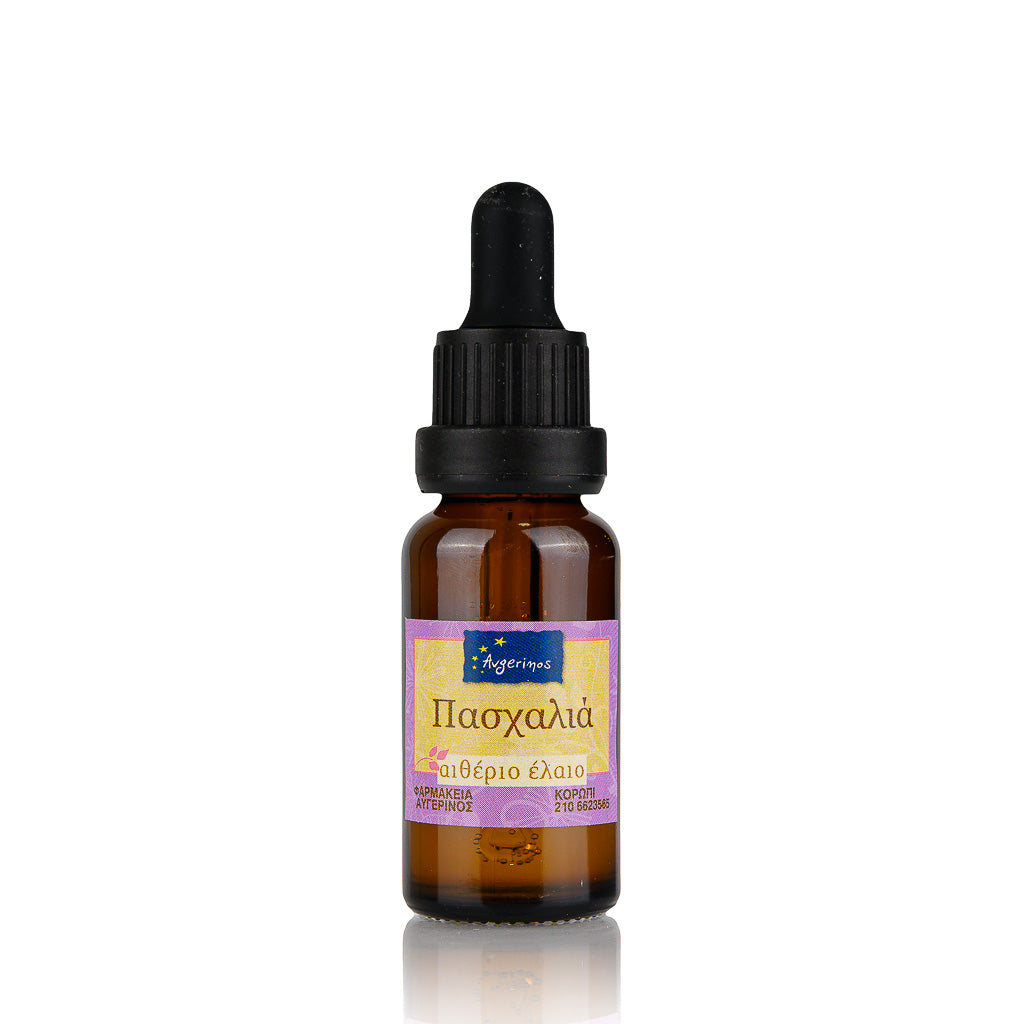 Μπουκάλι με σταγονόμετρο από Αιθέριο Έλαιο Πασχαλιάς απο το εργαστήριο Αρωματοθεραπείας του Φαρμακείου Avgerinos Pharmacy