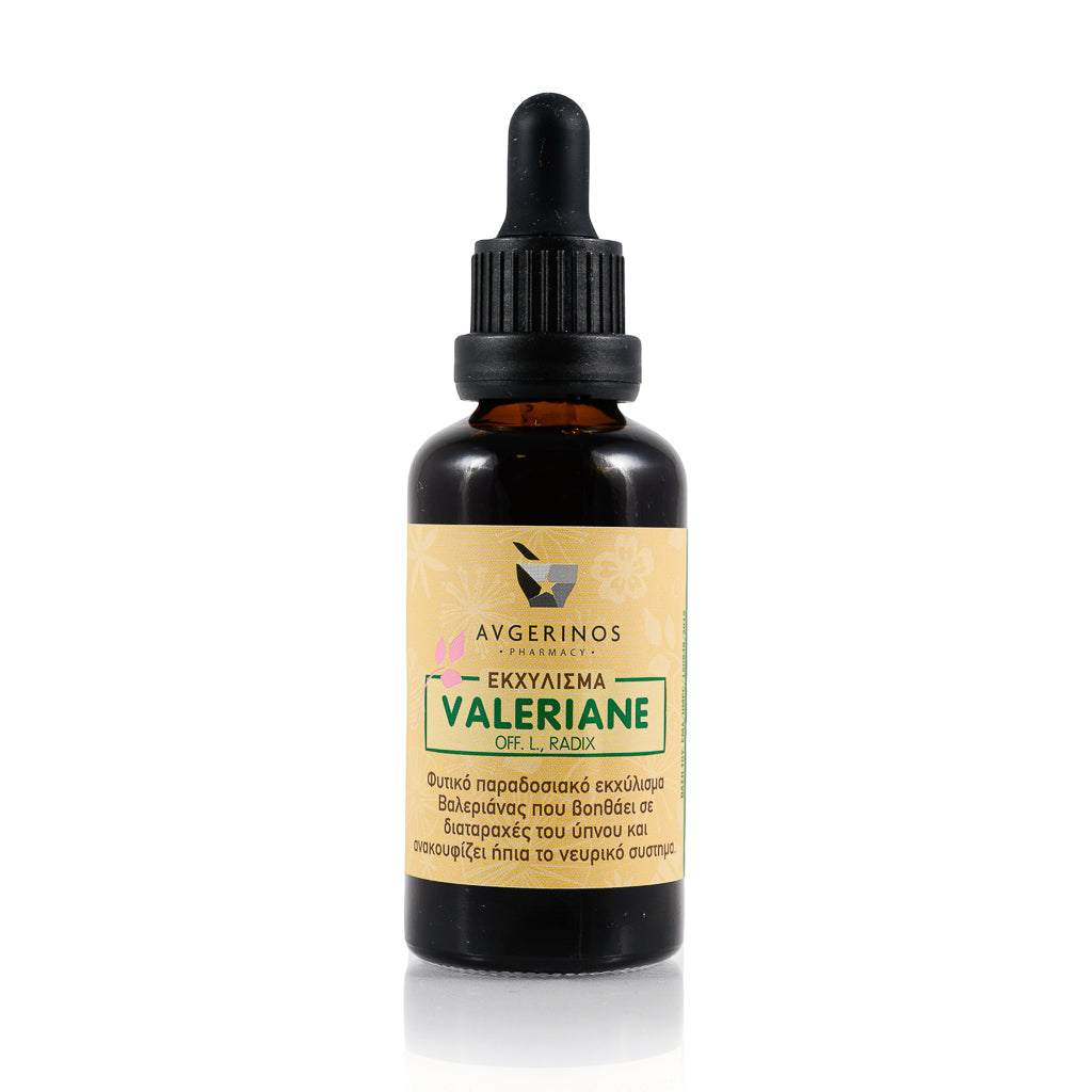 Μπουκάλι με σταγονόμετρο με φυτικό εκχύλισμα Valeriane από το εργαστήριο του φαρμακείου Αυγερινός