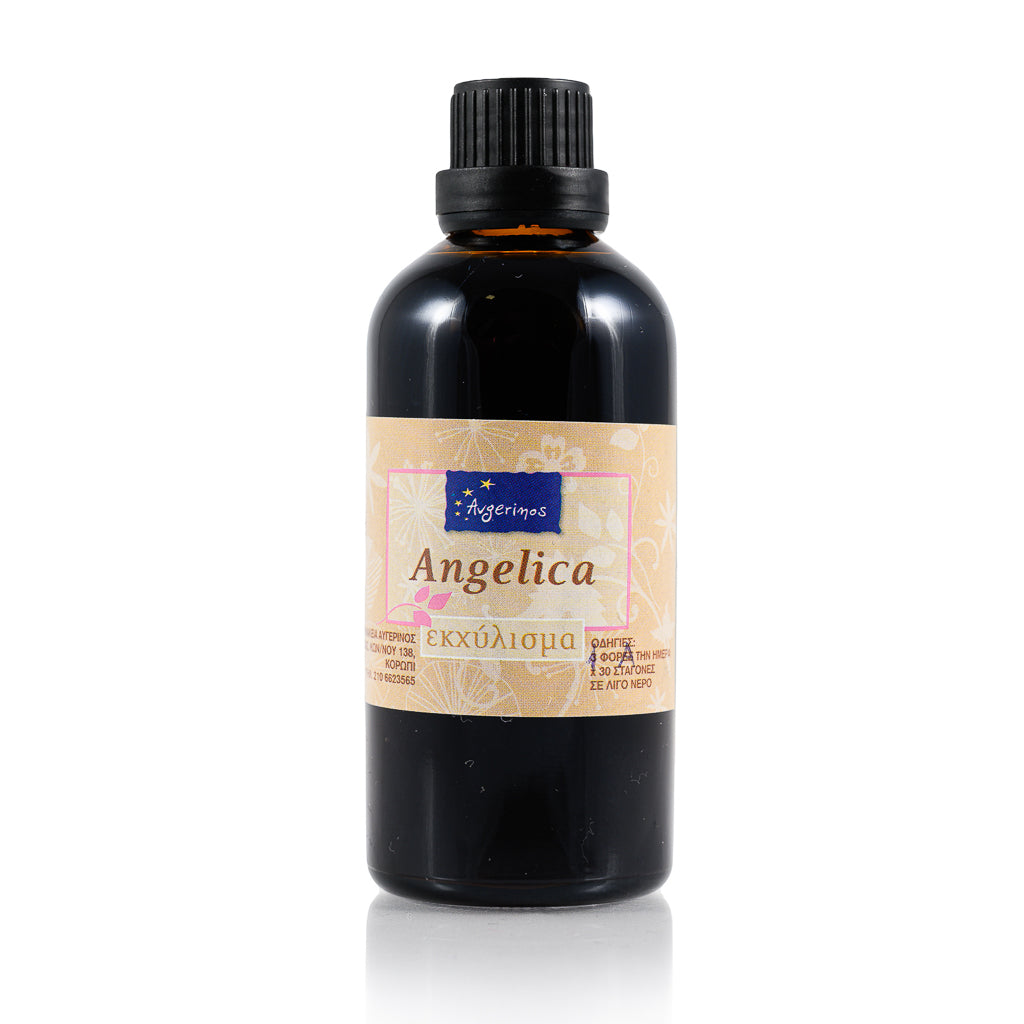 Μπουκάλι με φυτικό εκχύλισμα Angelica από το εργαστήριο του φαρμακείου Αυγερινός
