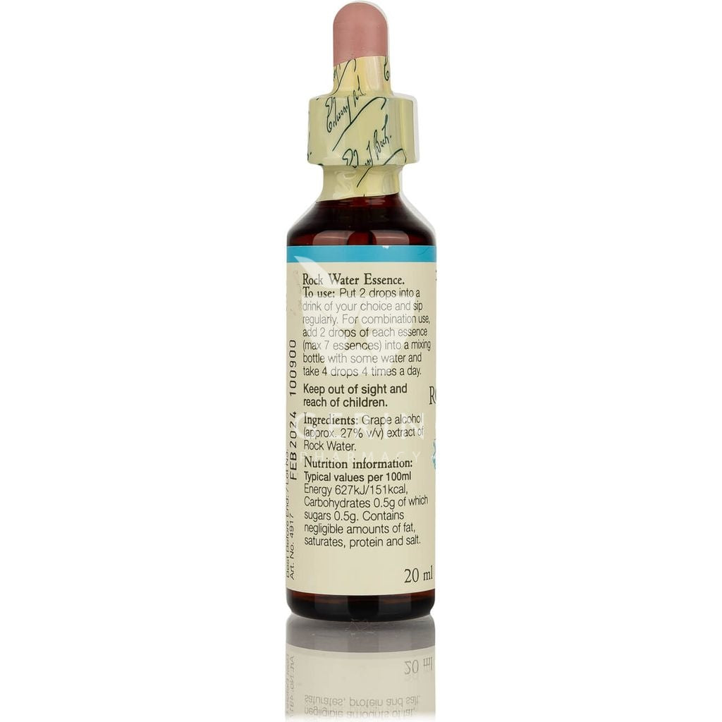 Συστατικά από Aνθοΐαμα Bach Rοck Water, για καμπτη & αυστηρή συμπεριφορά , συμπληρωμα διατροφής σε σταγόνες απο το Φαρμακείο Avgerinos